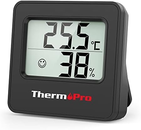 ThermoPro TP157 Hygromètre Digital Thermometre Interieur, Thermomètre Chambre Bébé avec Capteur d'humidité de Température et Icône de Visage Indicateur de Confort pour Serre, Cave à Vin, Bureau