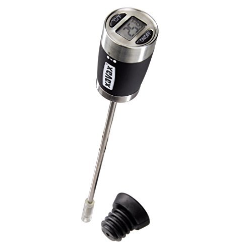 Xavax Multi-thermomètre numérique (thermomètre à vin numérique, en acier inoxydable, convient également comme thermomètre de rôtissage, avec bouchon de bouteille, thermomètre de cuisine) Argent/Noir